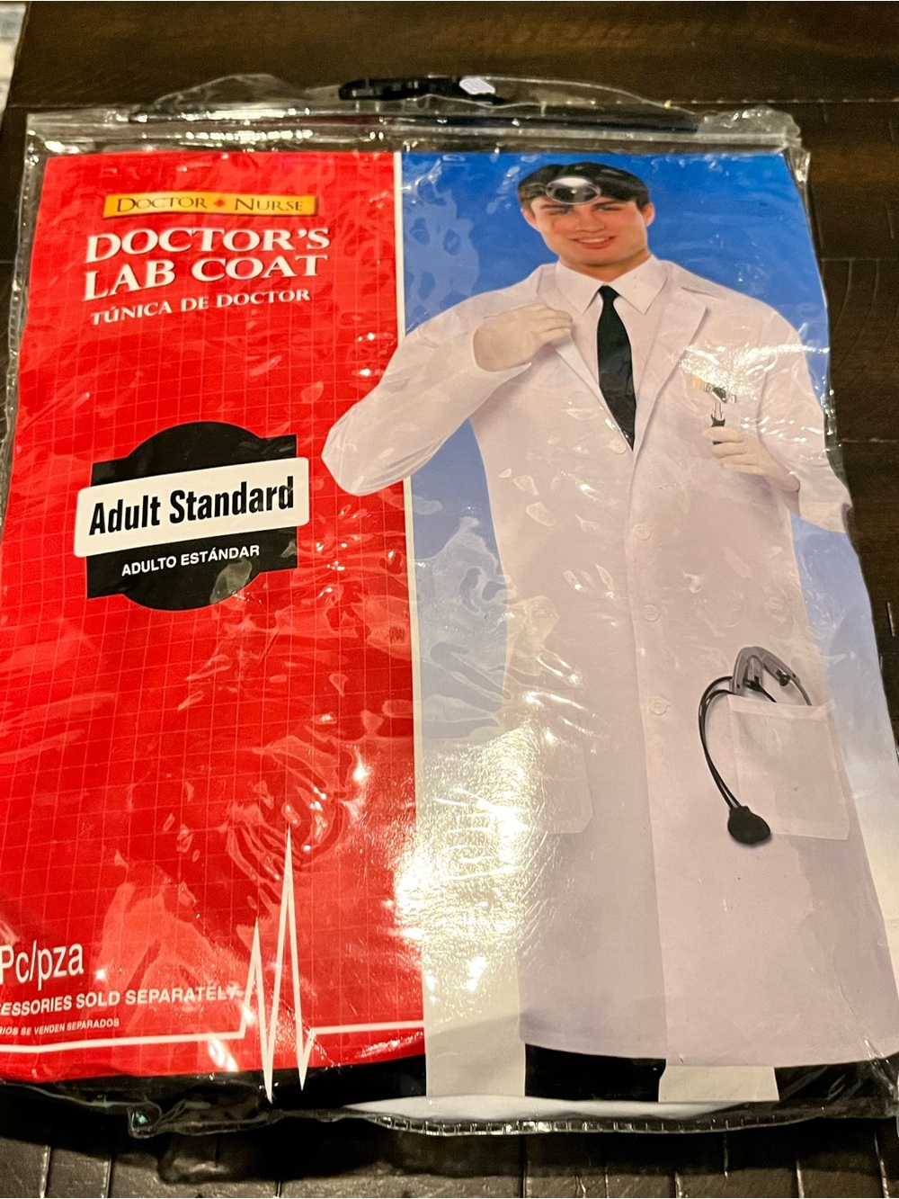 Doctor's Lab Coat Adult Standard White Medical Costume Halloween